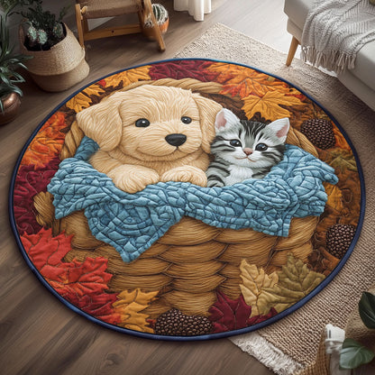 Cozy Autumn Pet WJ0307037CL Quilted Round Mat
