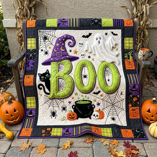 Spooky Cat And Ghost Halloween WN0905018CL Quilt