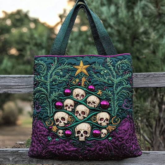 Skull Christmas Tree XR2511023CL Quilted Tote Bag