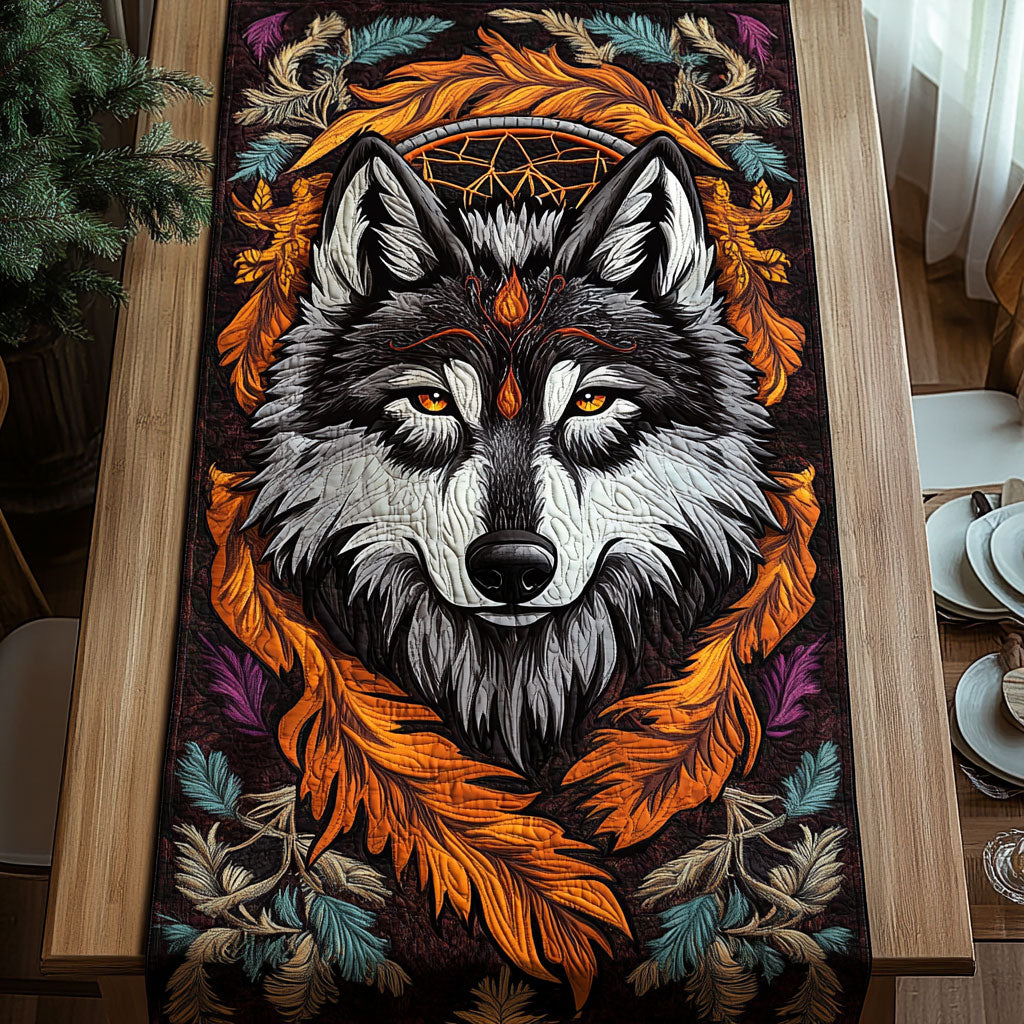 Native Wolf WJ1205017CL Quilted Table Runner