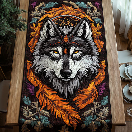 Native Wolf WJ1205017CL Quilted Table Runner