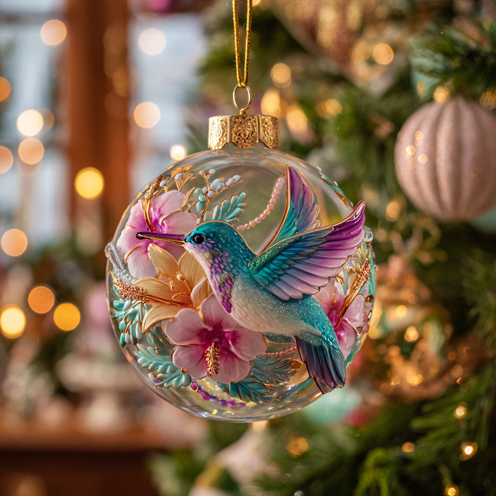 Petal Hummingbird Glow CW0412110CL Christmas Ornament