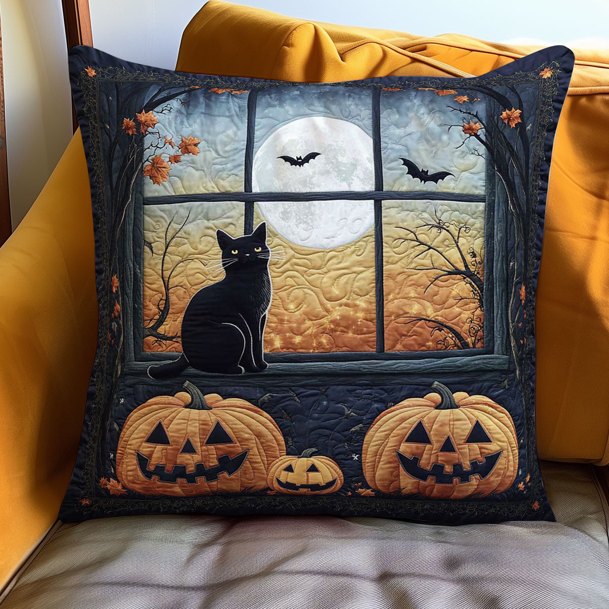 Haunted Cat WN1302055CL Quilt Pillow Case