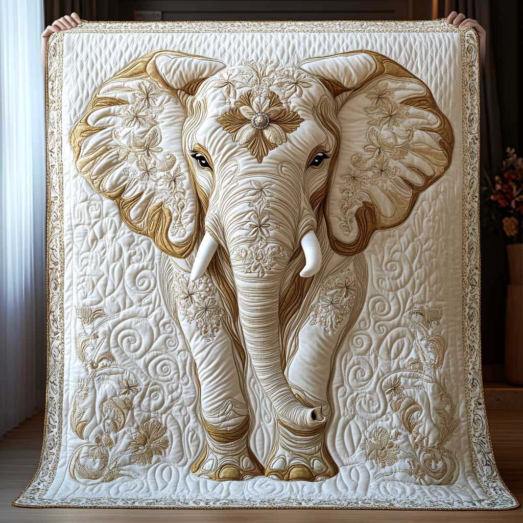 Celestial White Elephant WP2101012CL Quilt