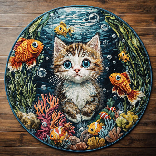 Mermaid Cat Tale WN1906027CL Quilted Round Mat