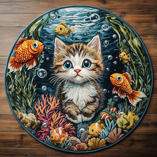 Mermaid Cat Tale WN1906027CL Quilted Round Mat