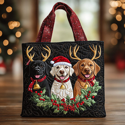 Labrador Cozy Noel WN1710055CL Quilted Tote Bag