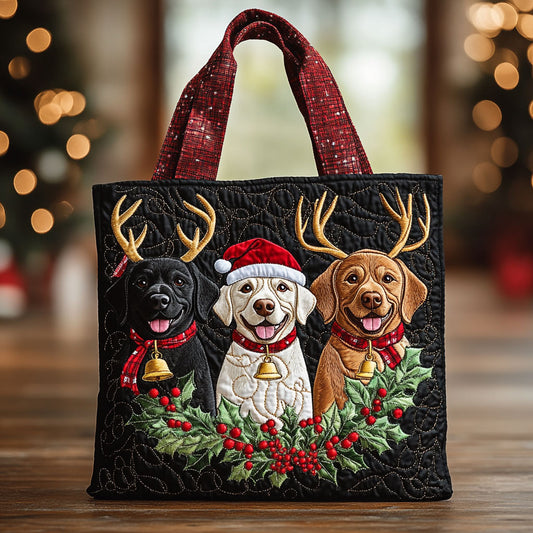 Labrador Cozy Noel WN1710055CL Quilted Tote Bag