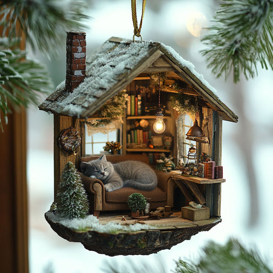 Cat Cozy Christmas WN2611012CL Christmas Ornament
