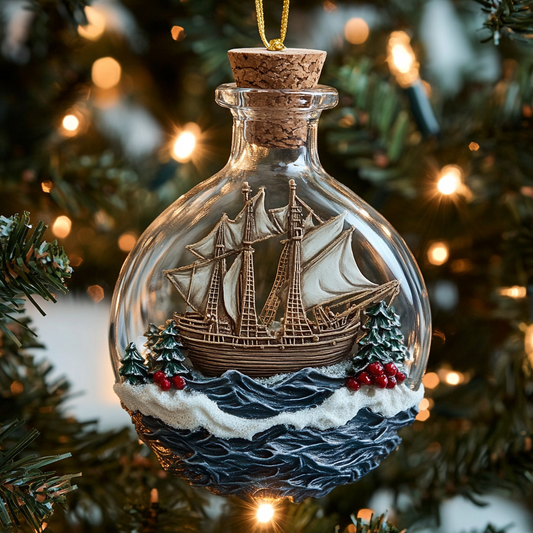 Glass Galleon CP2811035CL Christmas Ornament