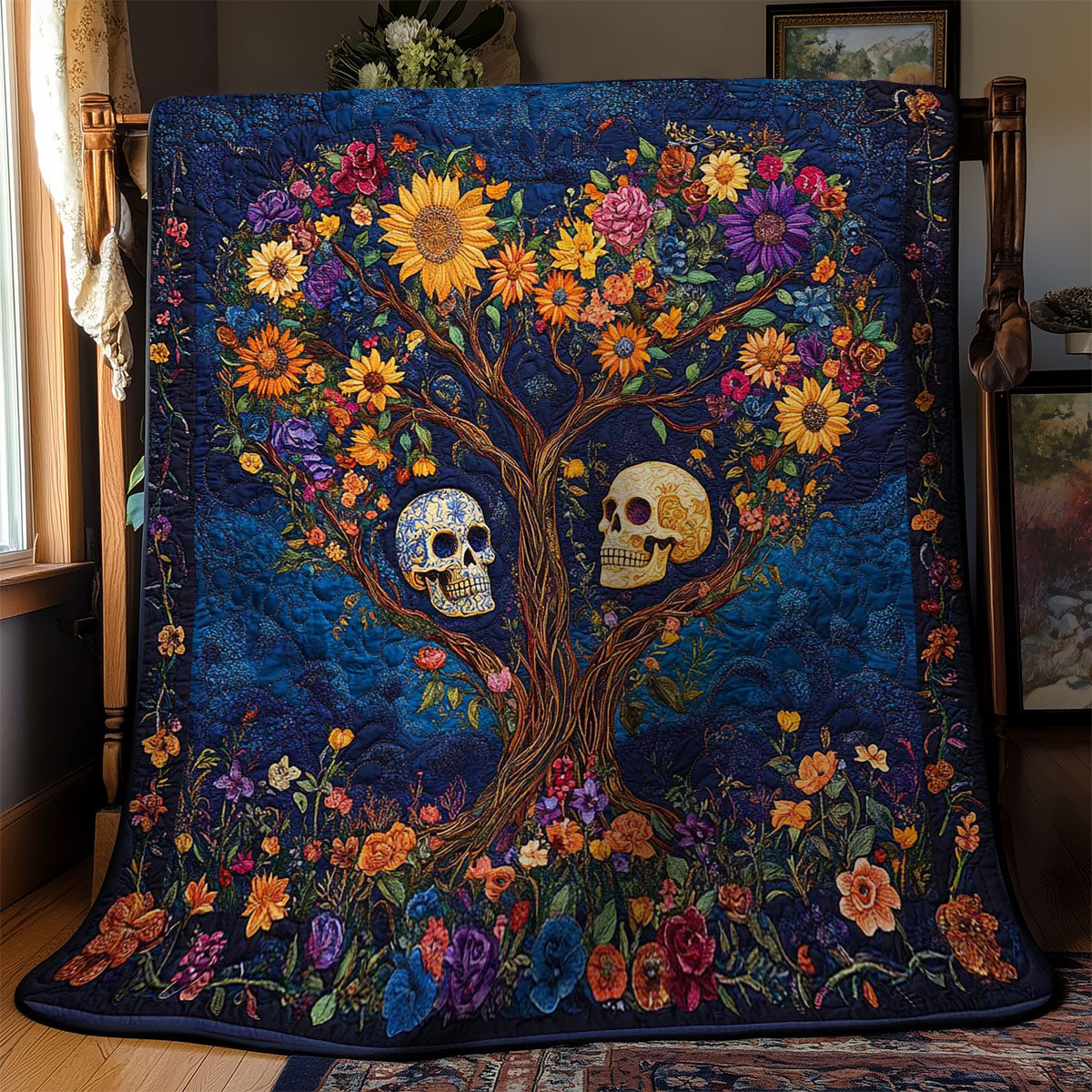 Blooming Skull WN0702038CL Quilt