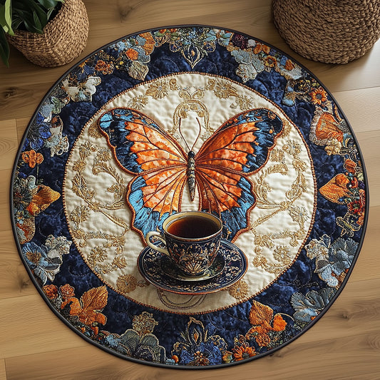 Butterfly Bloom WN0406016CL Quilted Round Mat