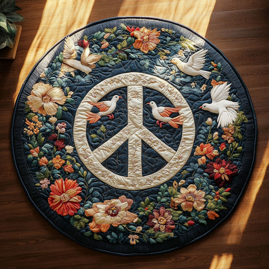 Golden Peace WN0409049CL Quilted Round Mat