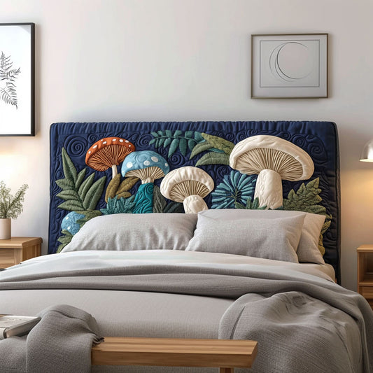 Mystical Mushroom Garden QA0701012CL Quilted Headboard Slipcover