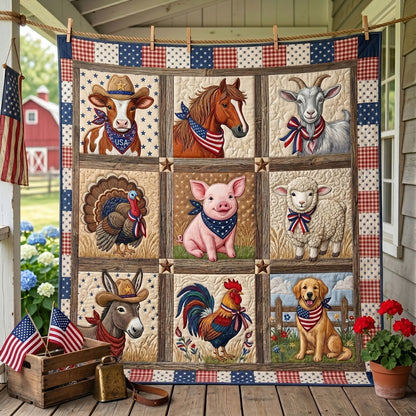 Patriotic Barnyard Patchwork WN0406010CL Quilt