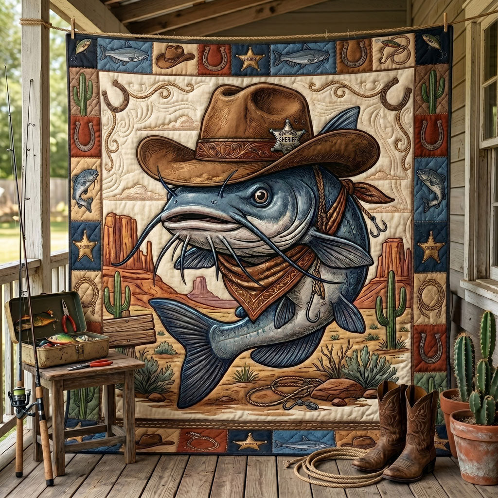Sheriff Catfish Cowboy WN1606013CL Quilt