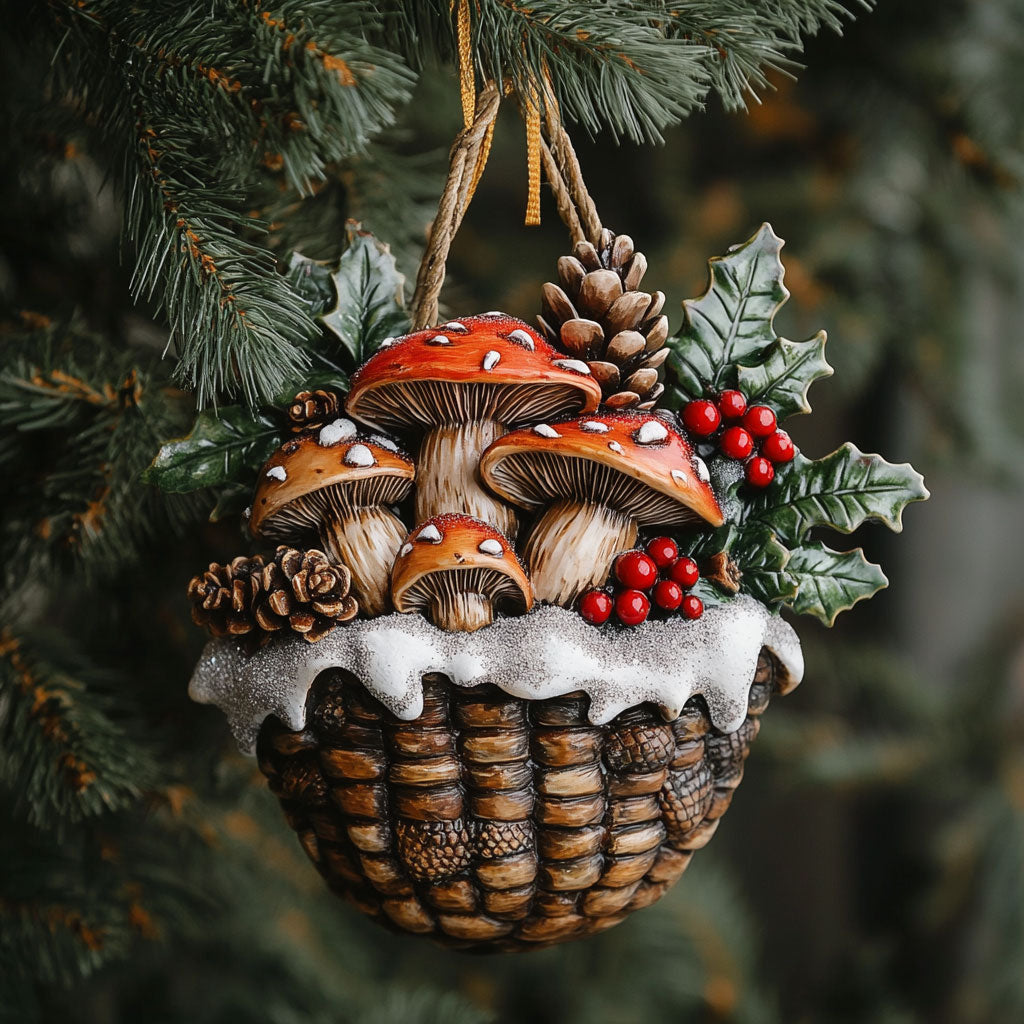 Holiday Bloom Mushroom WN2310027CL Christmas Ornament