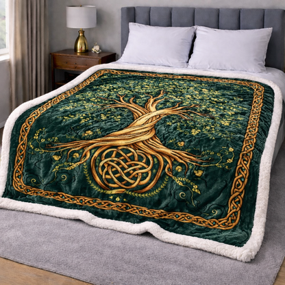 Celtic Tree QA3001002CL Faux Fur Throw Blanket