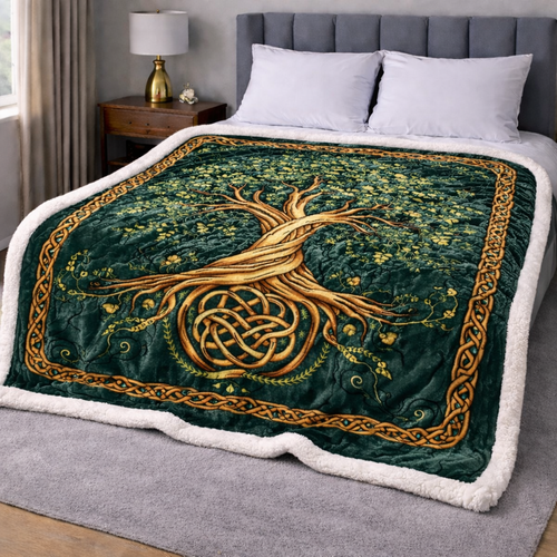 Celtic Tree QA3001002CL Faux Fur Throw Blanket
