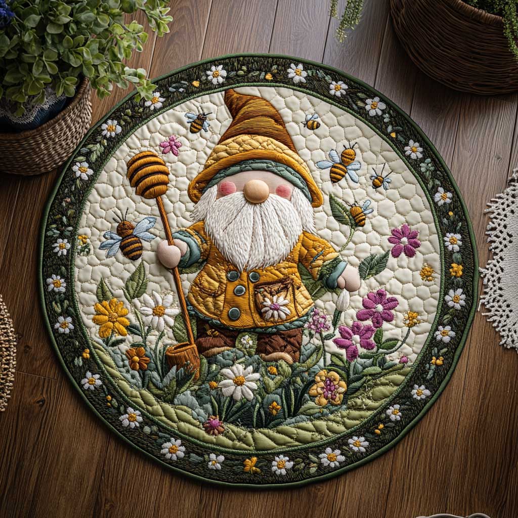 Sunny Gnome WN2703075CL Quilted Round Mat