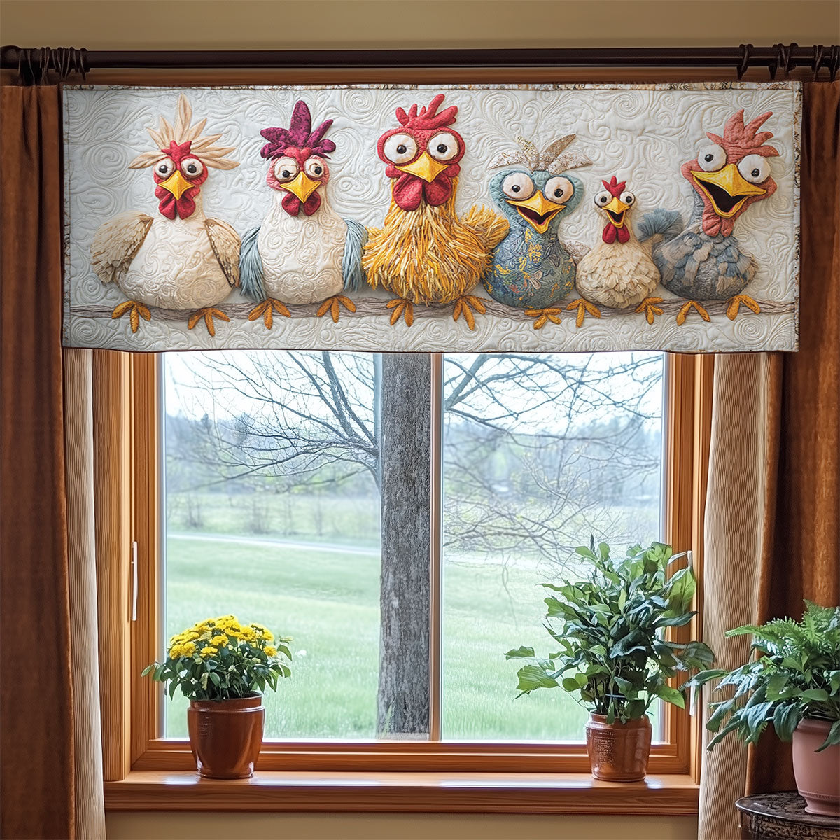 Chicken Spindle Song WN1406055CL Quilted Valance