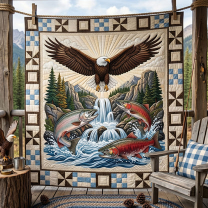 Eagle And Salmon Cascade WN1606005CL Quilt
