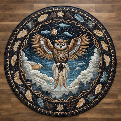Ancient Owl WN2404032CL Quilted Round Mat