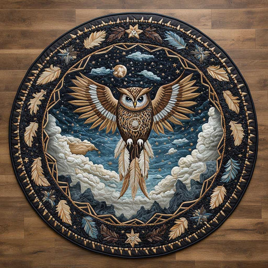 Ancient Owl WN2404032CL Quilted Round Mat