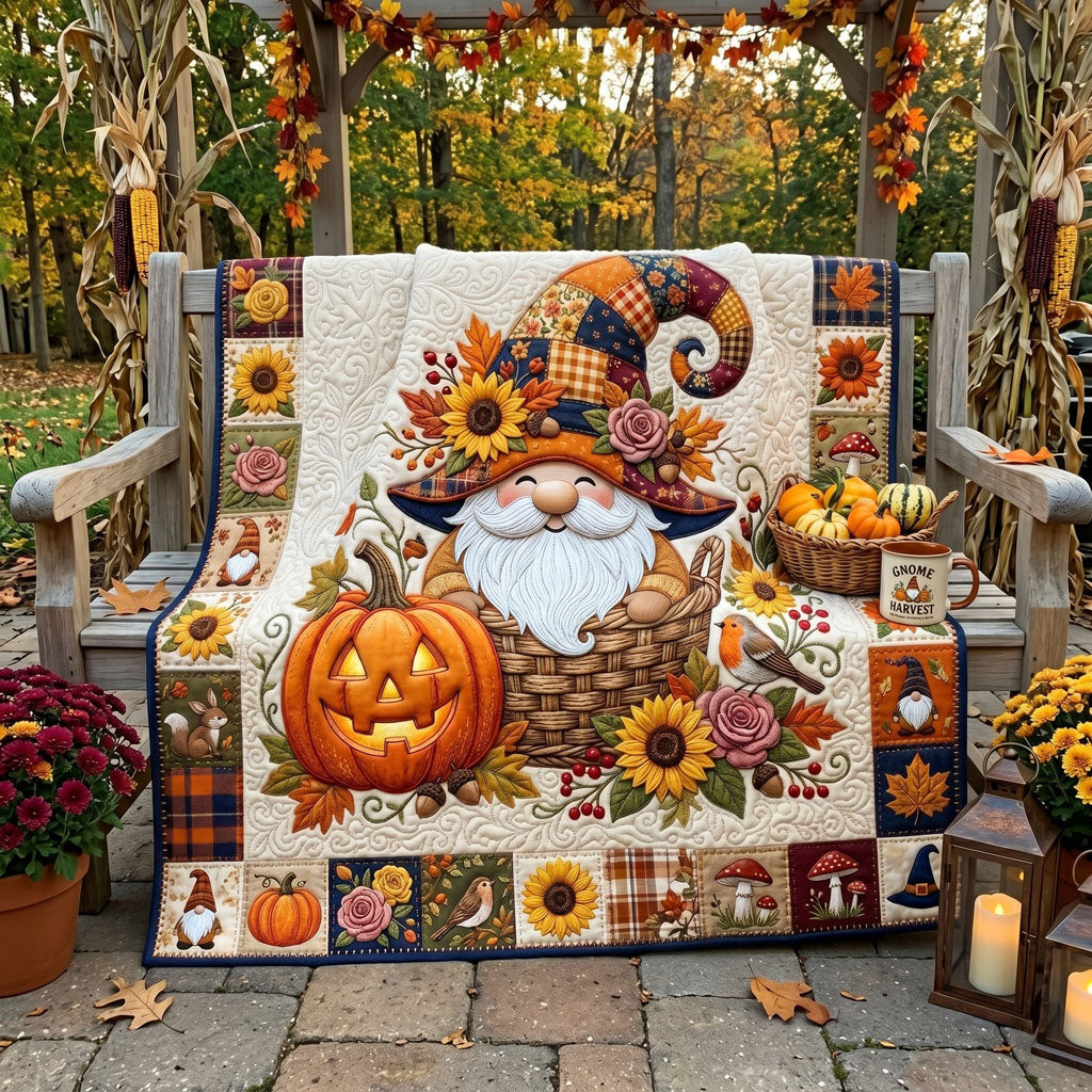 Sunflower Harvest Gnome WN2506014CL Quilt