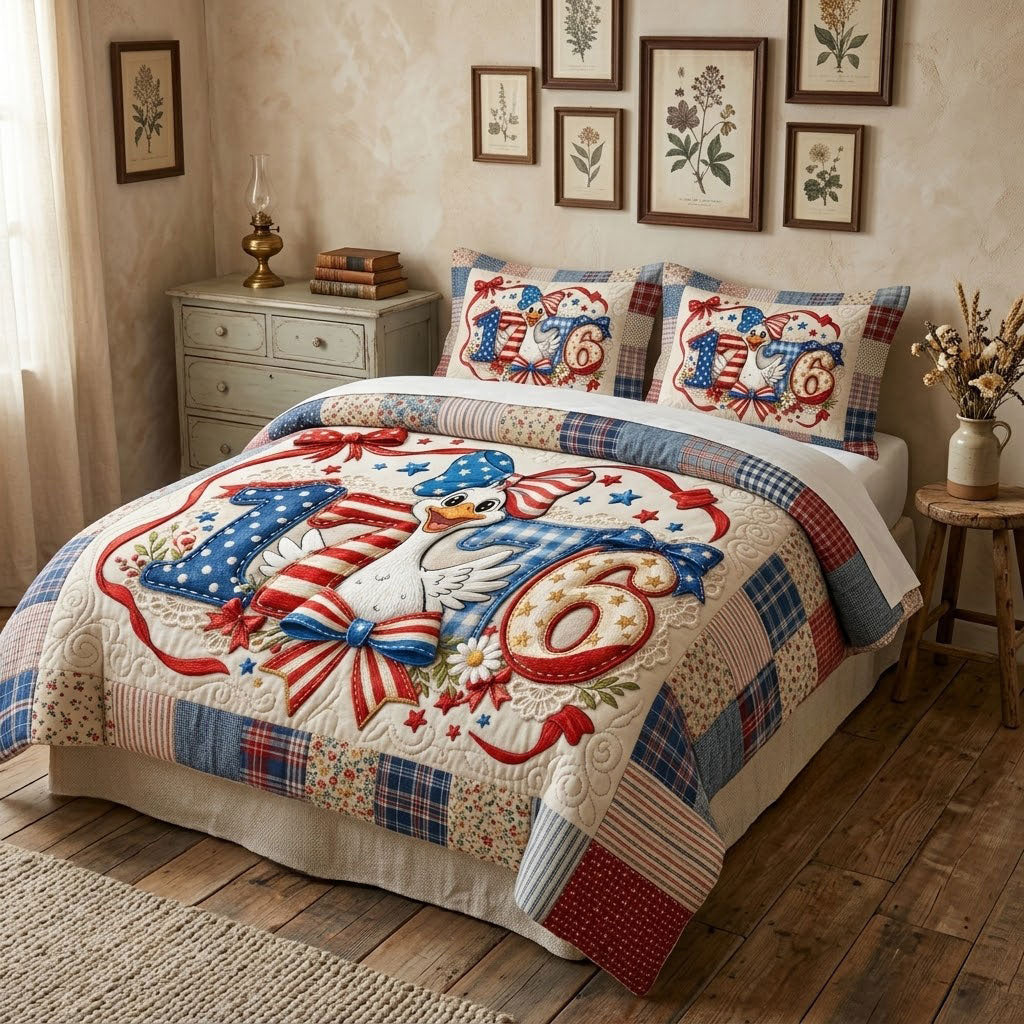 1776 Patriotic Goose American WN0604001CLDuvet Cover Set