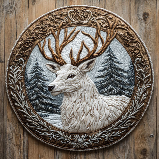 Deer Enchanted WN0606006CL Quilted Round Mat