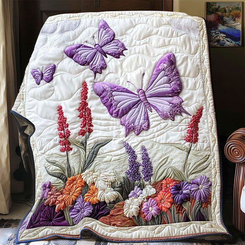 Purple Lavender Butterfly WP0701019CL Quilt