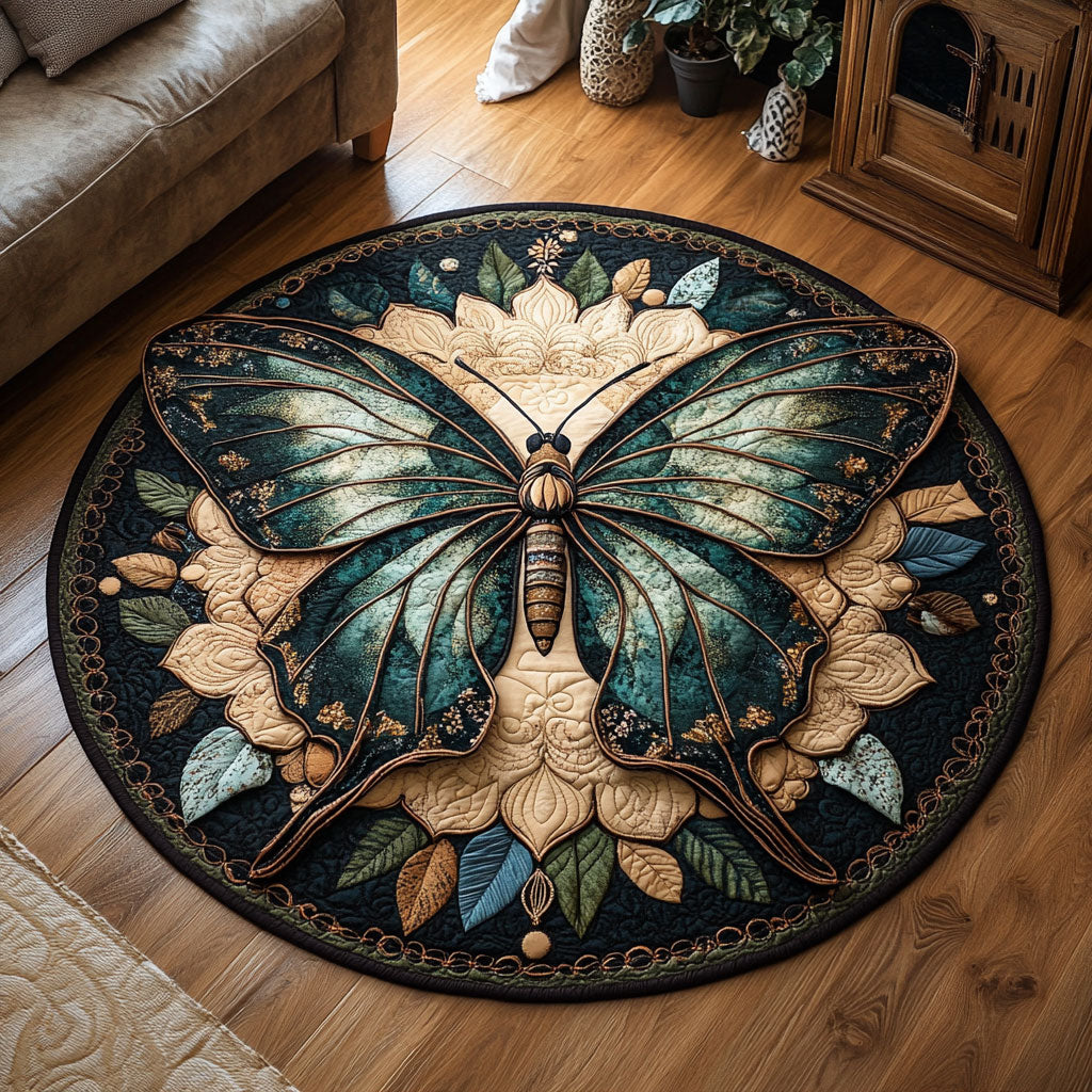 Emerald Soul Butterfly KL1612032CL Quilted Round Mat