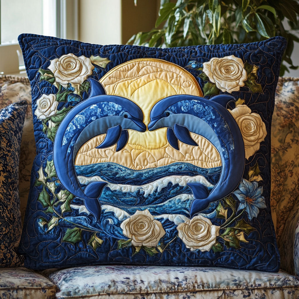Dolphin Romance CW0701084CL Quilt Pillow Case