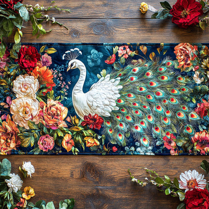White Peacock WJ2304061CL Quilted Table Runner