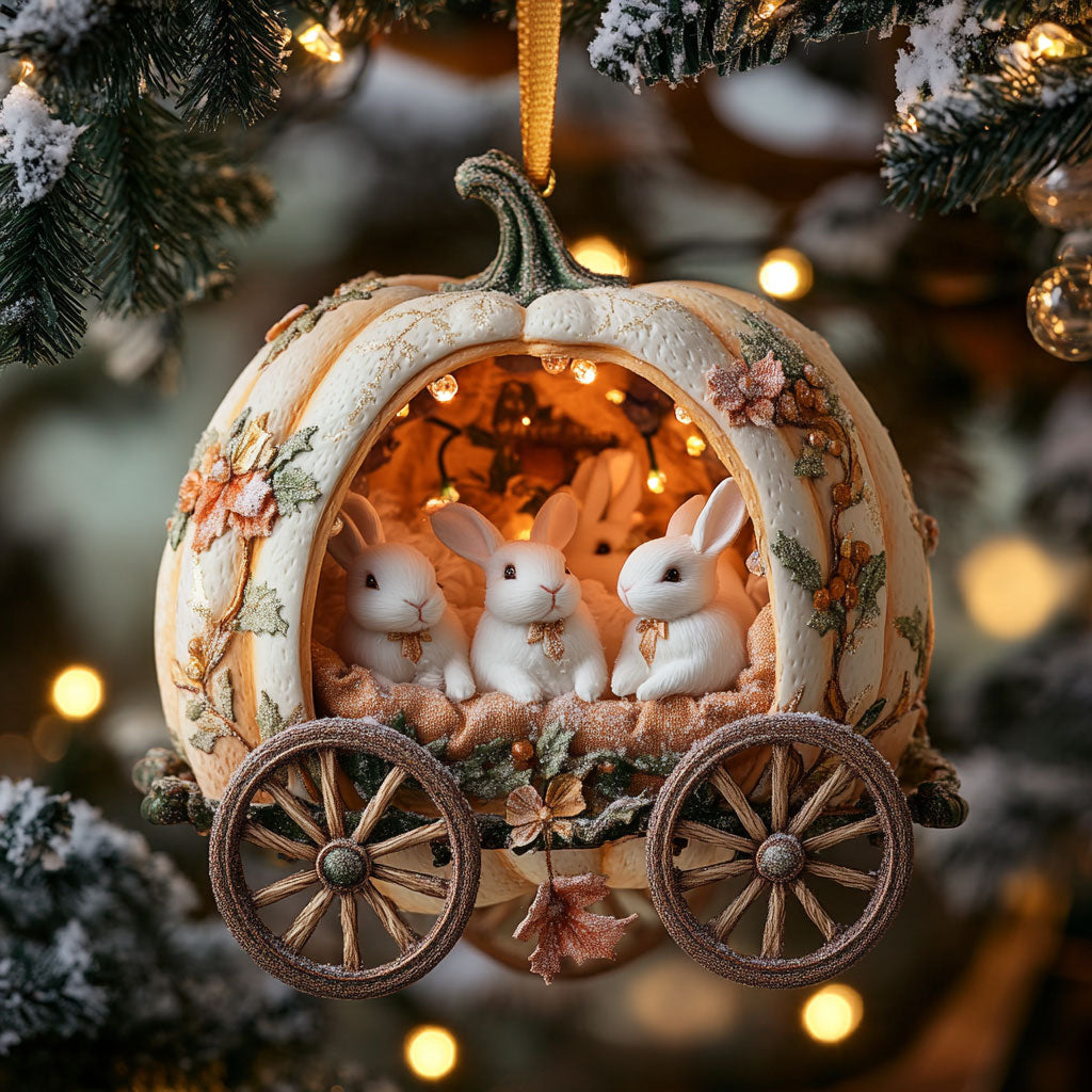 Rabbit Winter Carriage WN0912053CL Christmas Ornament
