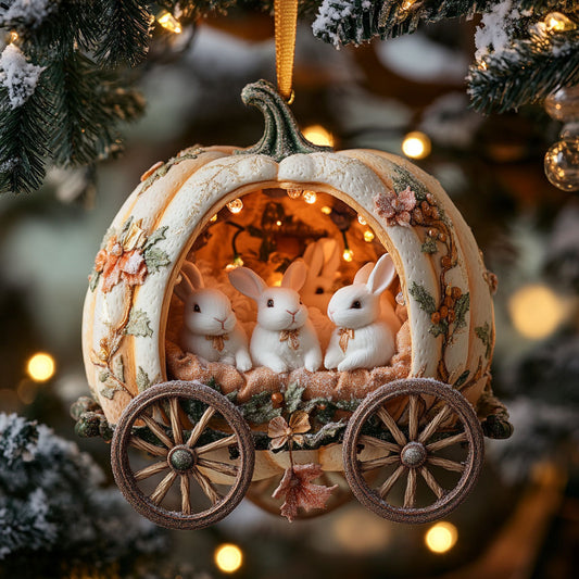 Rabbit Winter Carriage WN0912053CL Christmas Ornament