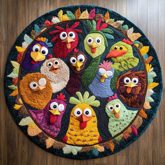 Chubby Chicken WN2904065CL Quilted Round Mat