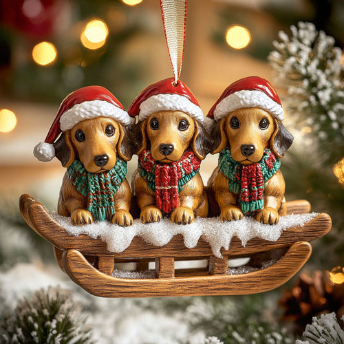 Cozy Trio Dachshund WN1211039CL Christmas Ornament