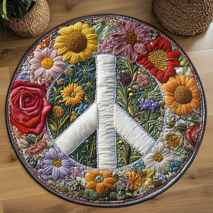 Floral Peace WN2208044CL Quilted Round Mat