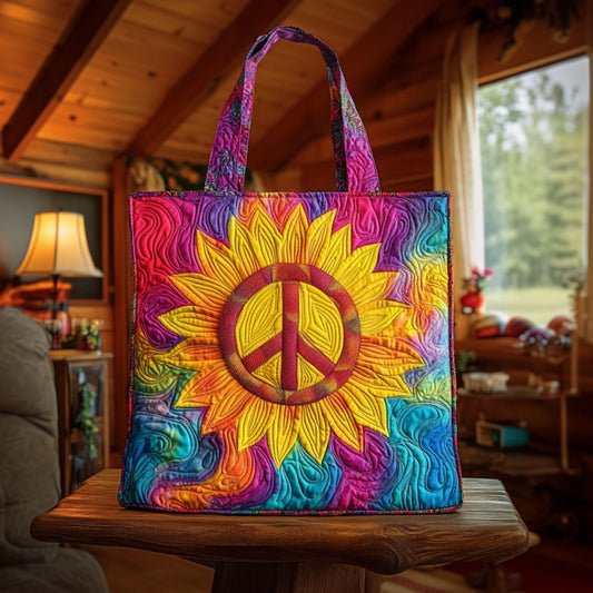 Hippie Sunflower Harmony KL0312013CL Quilted Tote Bag