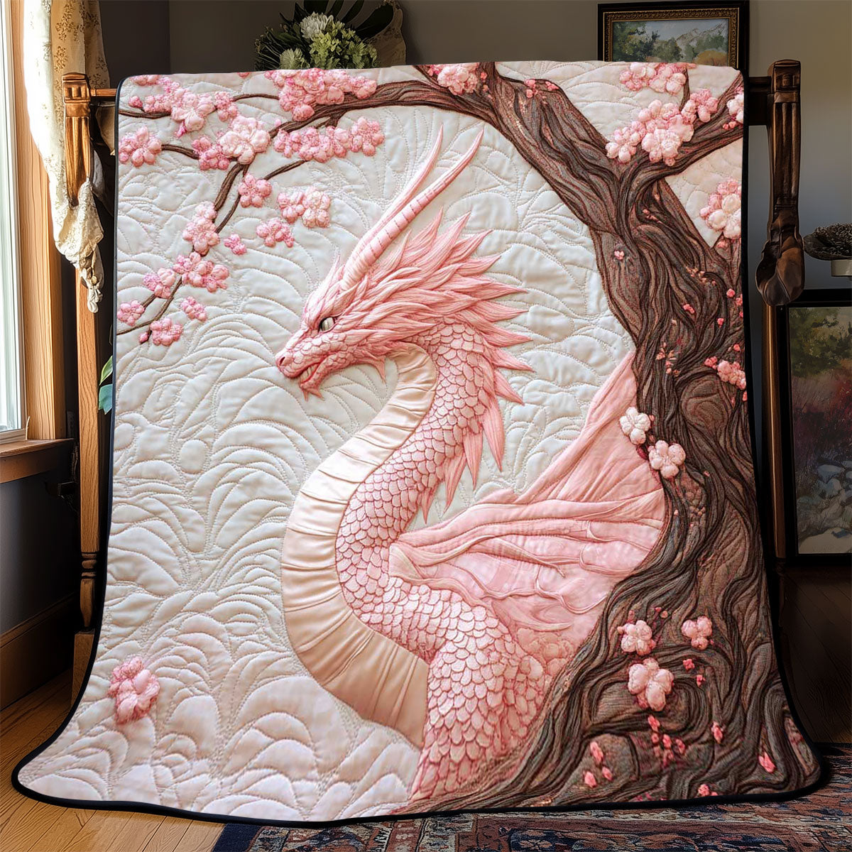 Celestial Pink Dragon WP1402009CL Quilt