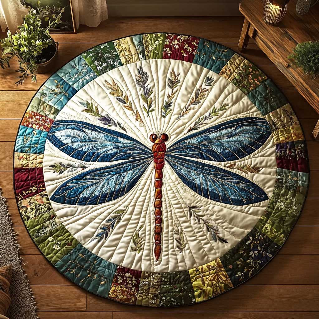 Dragonfly Whispers WN2703013CL Quilted Round Mat