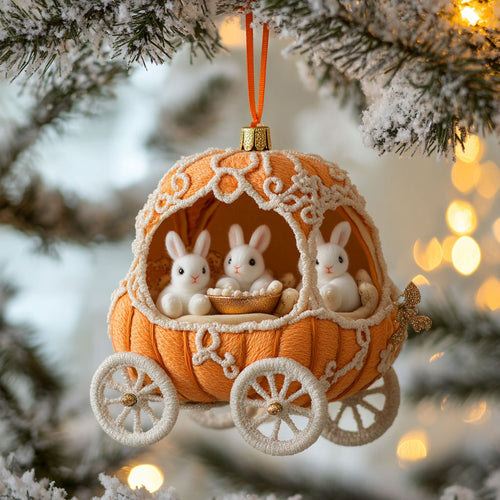 Rabbit Holiday Ride WN0912048CL Christmas Ornament