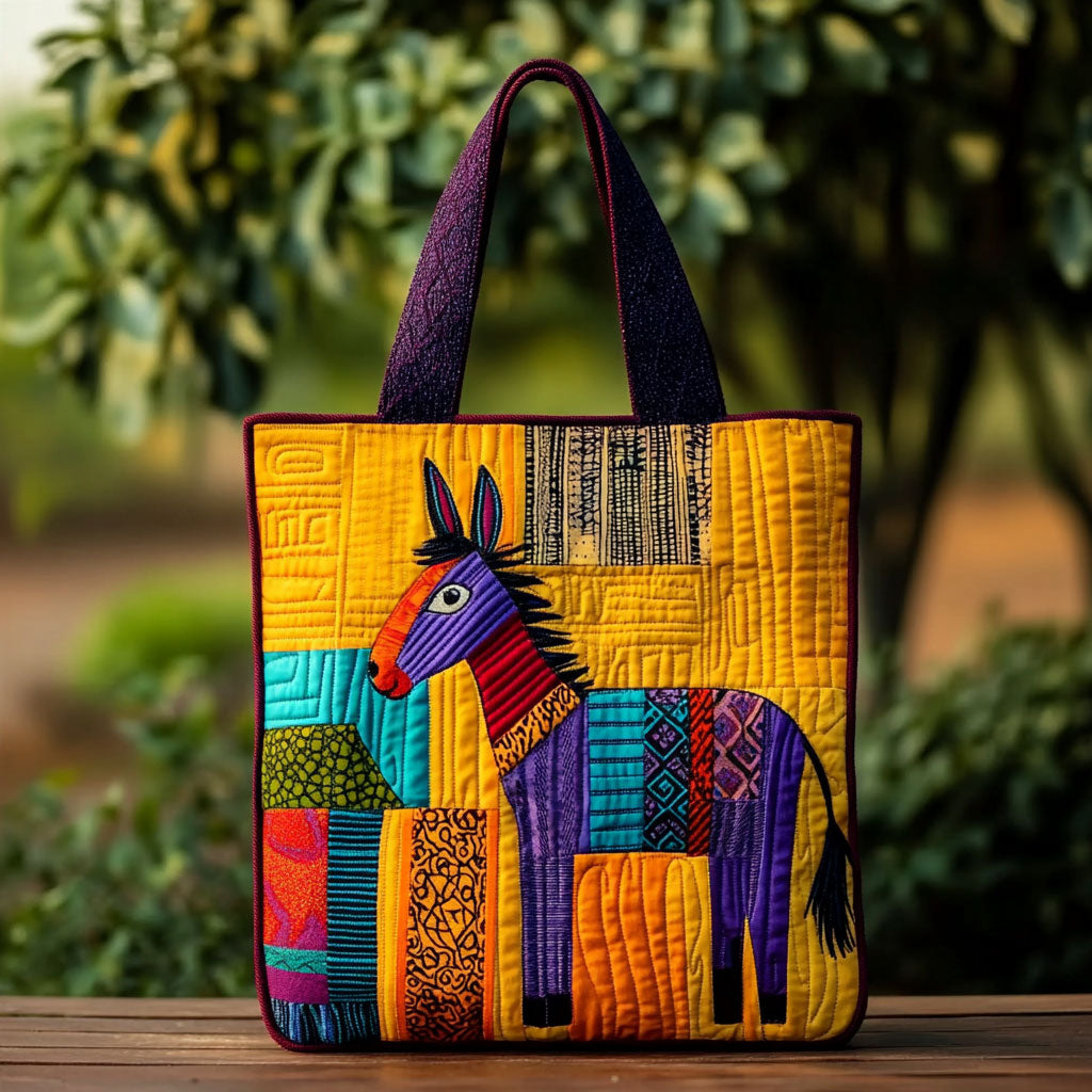 Tribal Donkey WN2410065CL Quilted Tote Bag