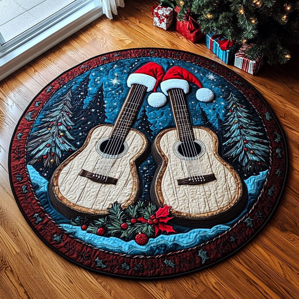 Merry Guitar Vibes KL2711005CL Quilted Round Mat