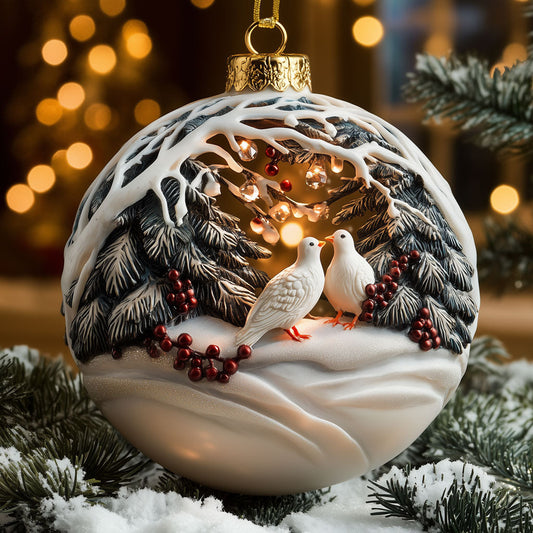 Vibrant Turtle Dove XK1710007CL Christmas Ornament