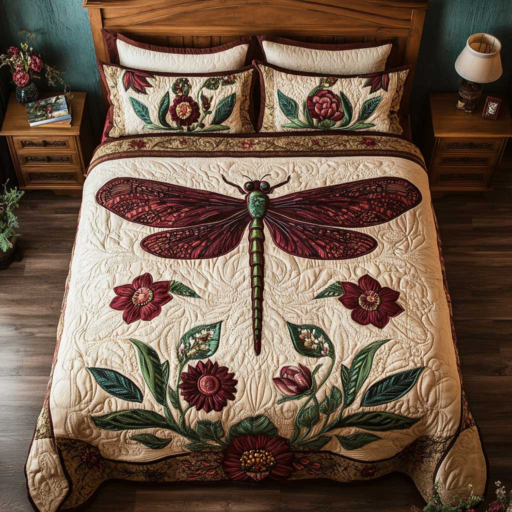 Floral Dragonfly WP2502037CL Duvet Cover Set