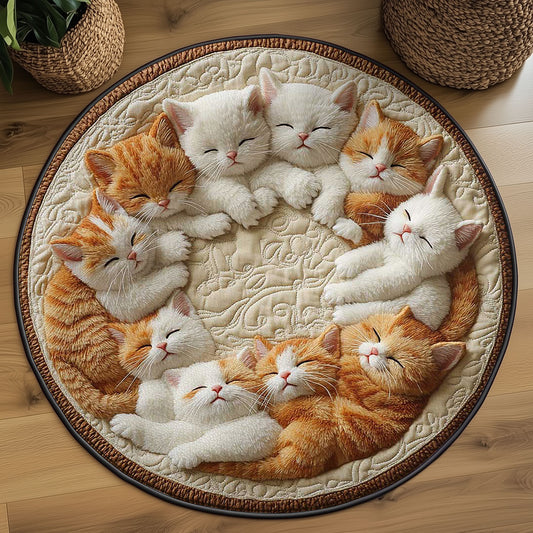 Cozy Cat Pile WN2203007CL Quilted Round Mat