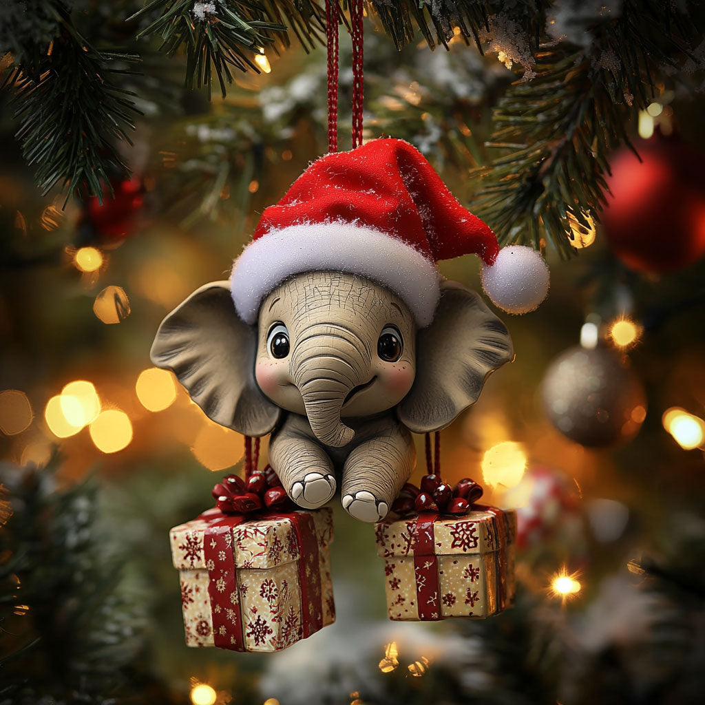Elephant Holiday Sparkle WN1112018CL Christmas Ornament